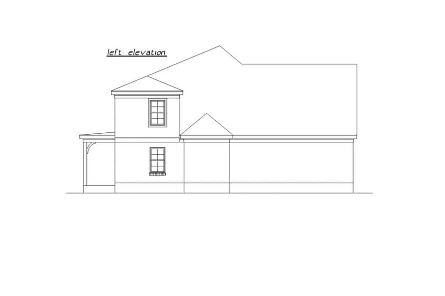 Home Plan Left Elevation of this 3-Bedroom,2407 Sq Ft Plan -203-1030