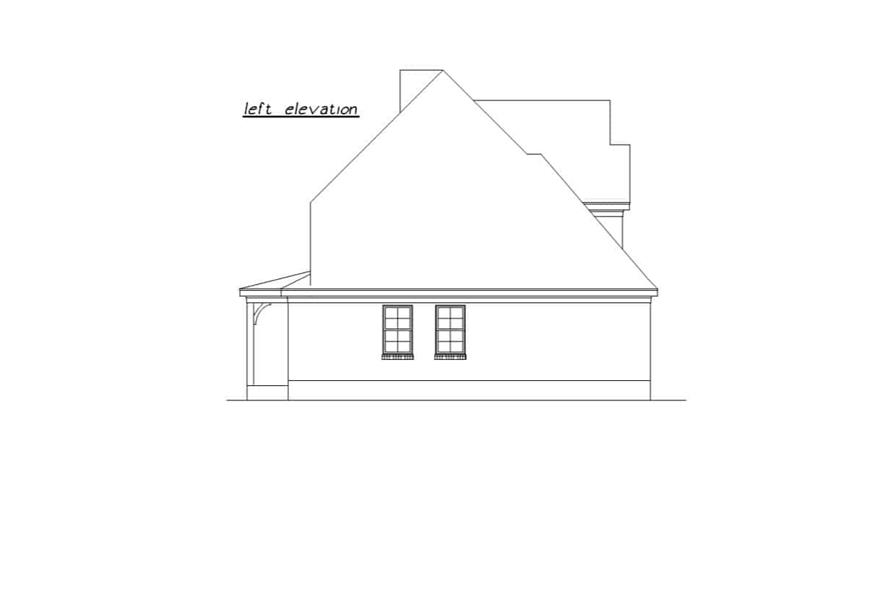 Home Plan Left Elevation of this 4-Bedroom,1905 Sq Ft Plan -203-1033