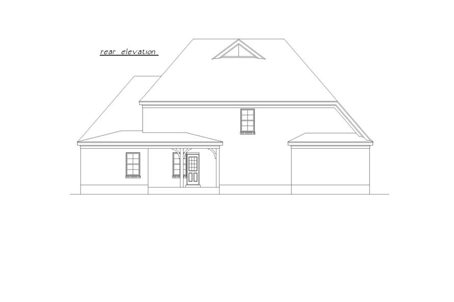 Home Plan Rear Elevation of this 4-Bedroom,1905 Sq Ft Plan -203-1033