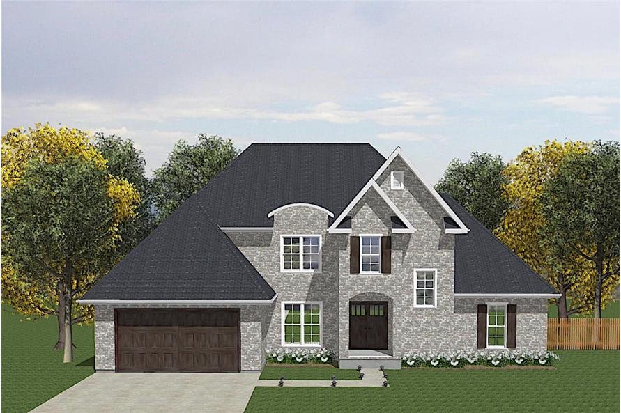 Traditional style home (ThePlanCollection: Plan #203-1033)