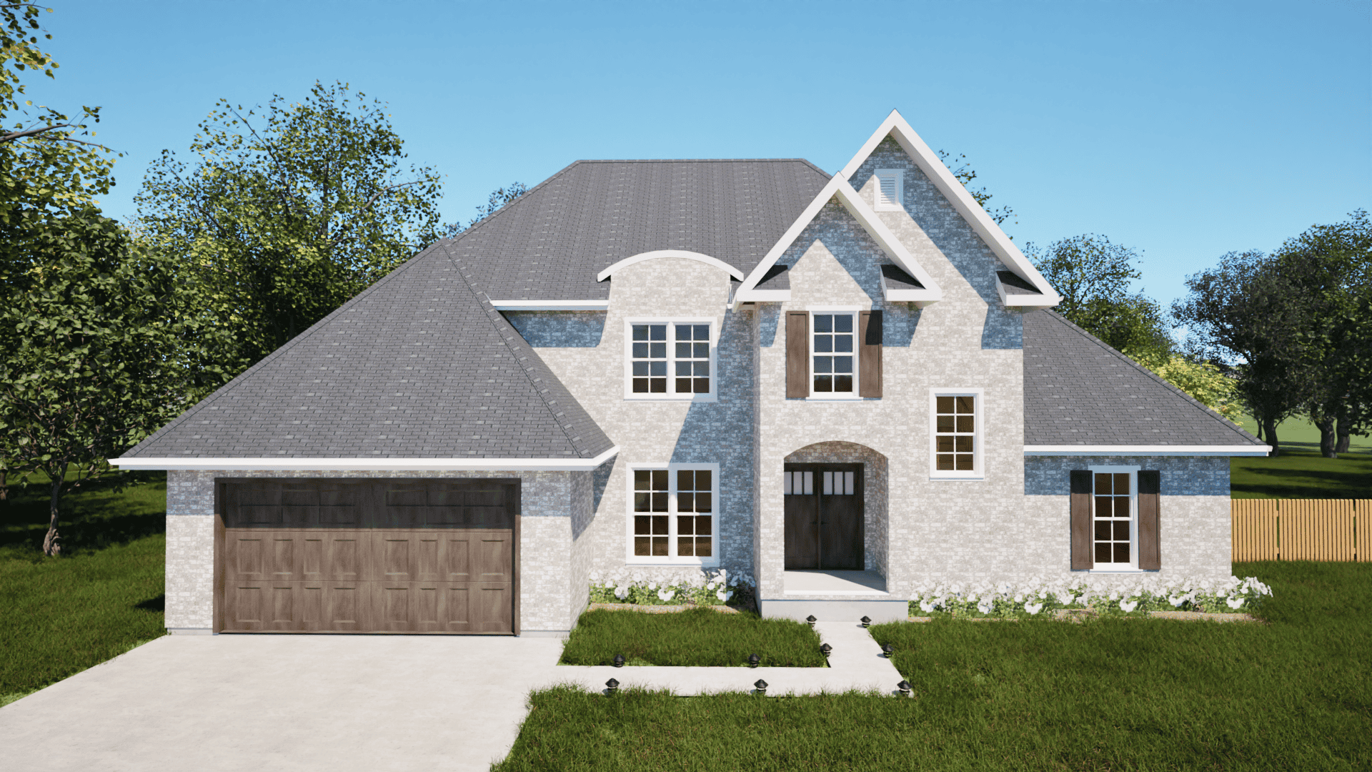 Front elevation of Traditional home (ThePlanCollection: House Plan #203-1033)