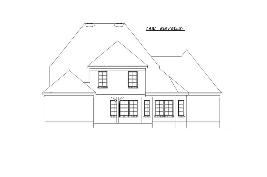 Home Plan Rear Elevation of this 4-Bedroom,2762 Sq Ft Plan -203-1039