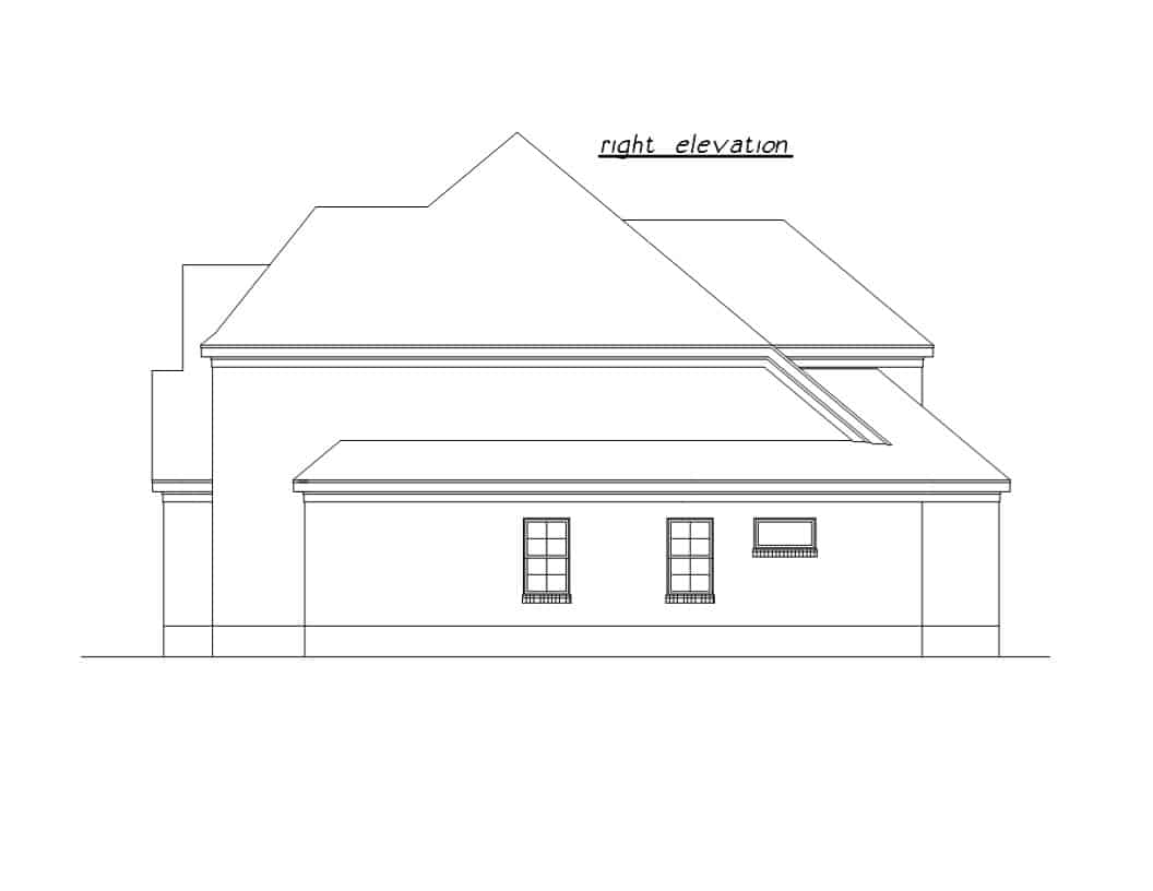 Home Plan Right Elevation of this 4-Bedroom,2762 Sq Ft Plan -203-1039