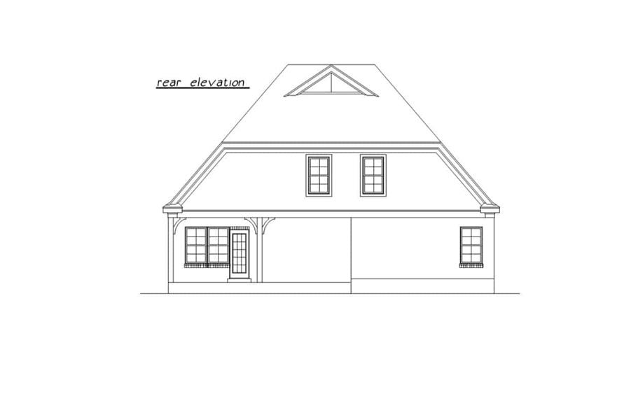 203-1040: Home Plan Rear Elevation