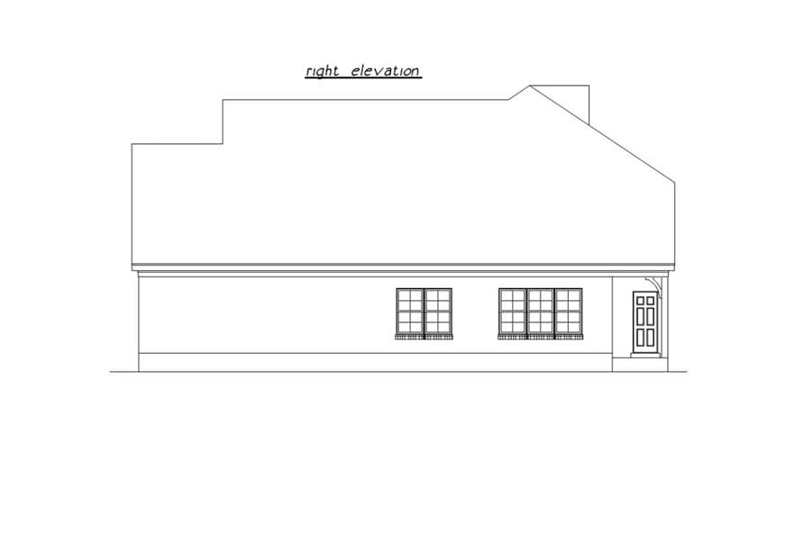 203-1040: Home Plan Right Elevation