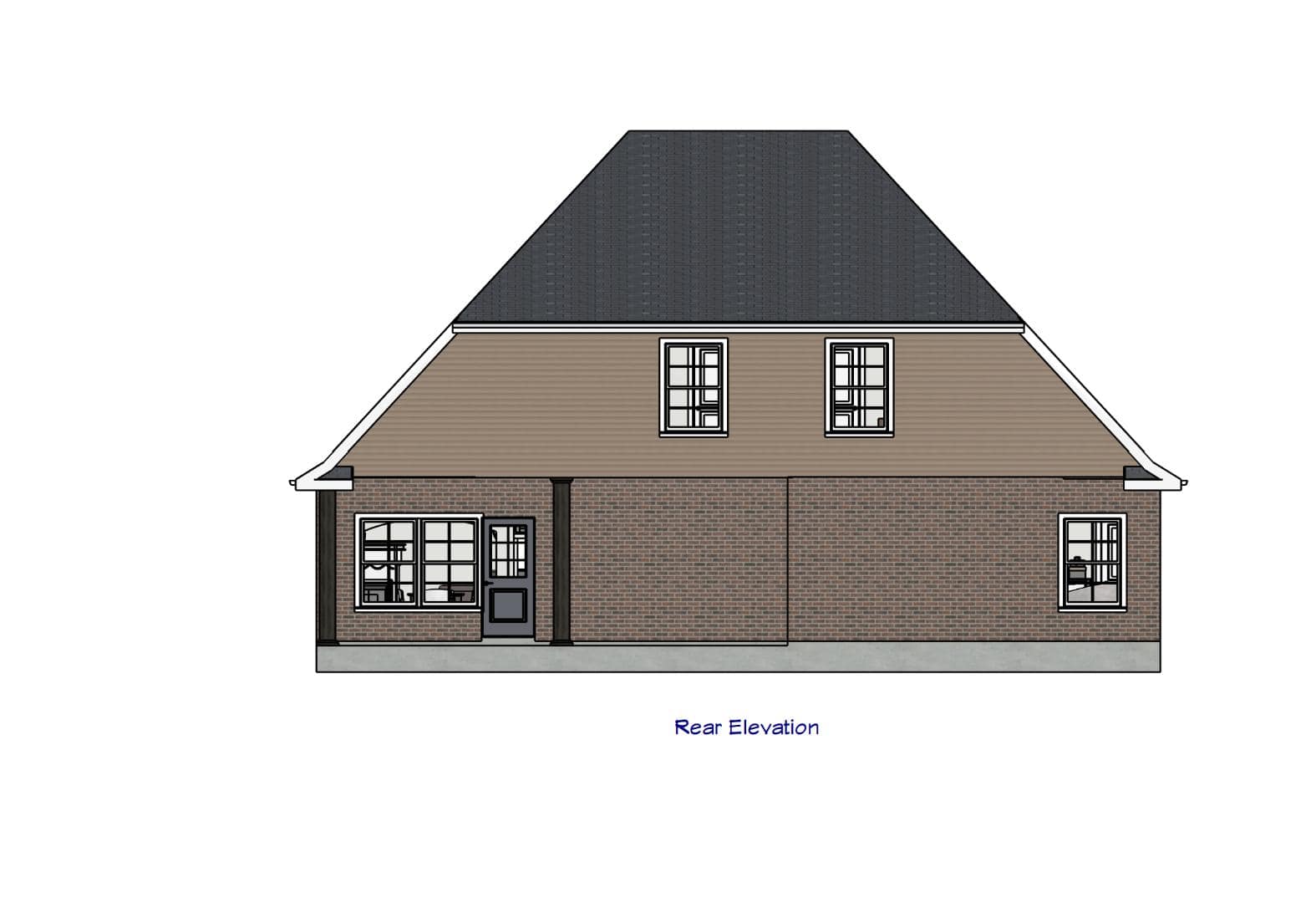 Home Plan Rear Elevation of this 4-Bedroom,1988 Sq Ft Plan -203-1040