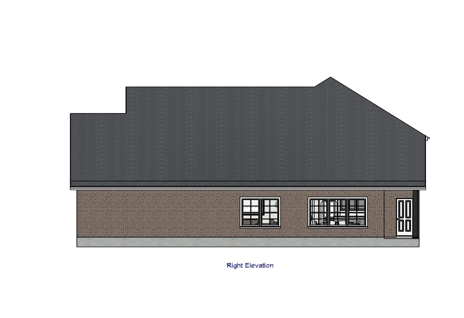 Home Plan Right Elevation of this 4-Bedroom,1988 Sq Ft Plan -203-1040