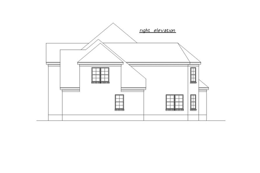 Home Plan Right Elevation of this 5-Bedroom,2862 Sq Ft Plan -203-1041