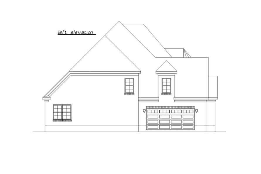 Home Plan Left Elevation of this 4-Bedroom,2640 Sq Ft Plan -203-1042