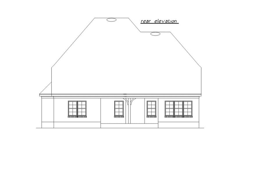 Home Plan Rear Elevation of this 4-Bedroom,2640 Sq Ft Plan -203-1042