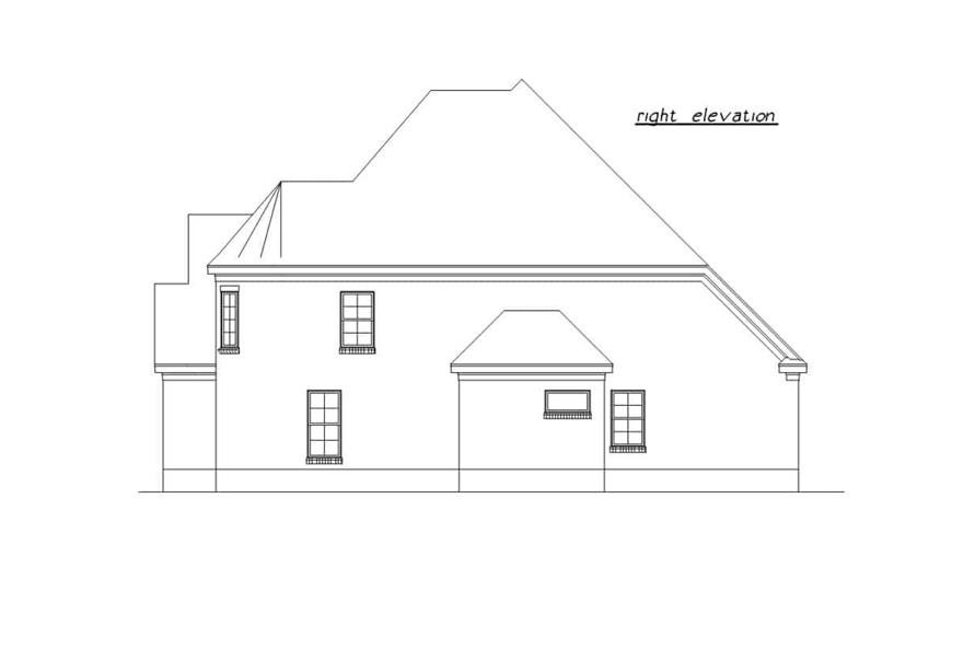 Home Plan Right Elevation of this 4-Bedroom,2640 Sq Ft Plan -203-1042