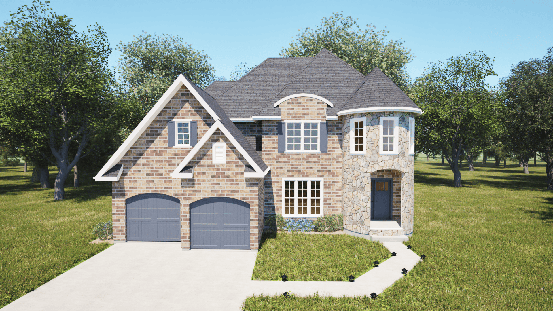 French Country home (ThePlanCollection: Plan #203-1042)