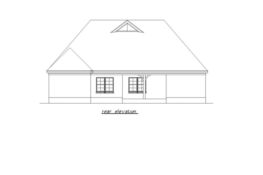 Home Plan Rear Elevation of this 3-Bedroom,1522 Sq Ft Plan -203-1043