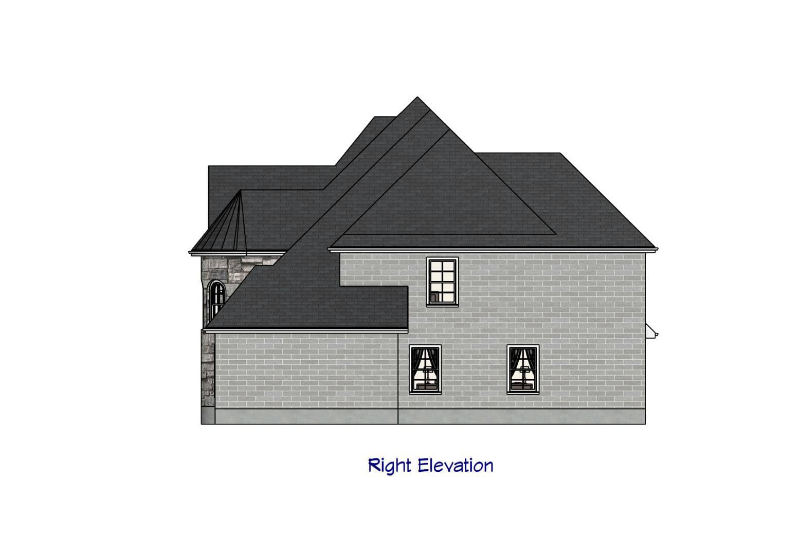 Home Plan Right Elevation of this 5-Bedroom,3501 Sq Ft Plan -203-1046