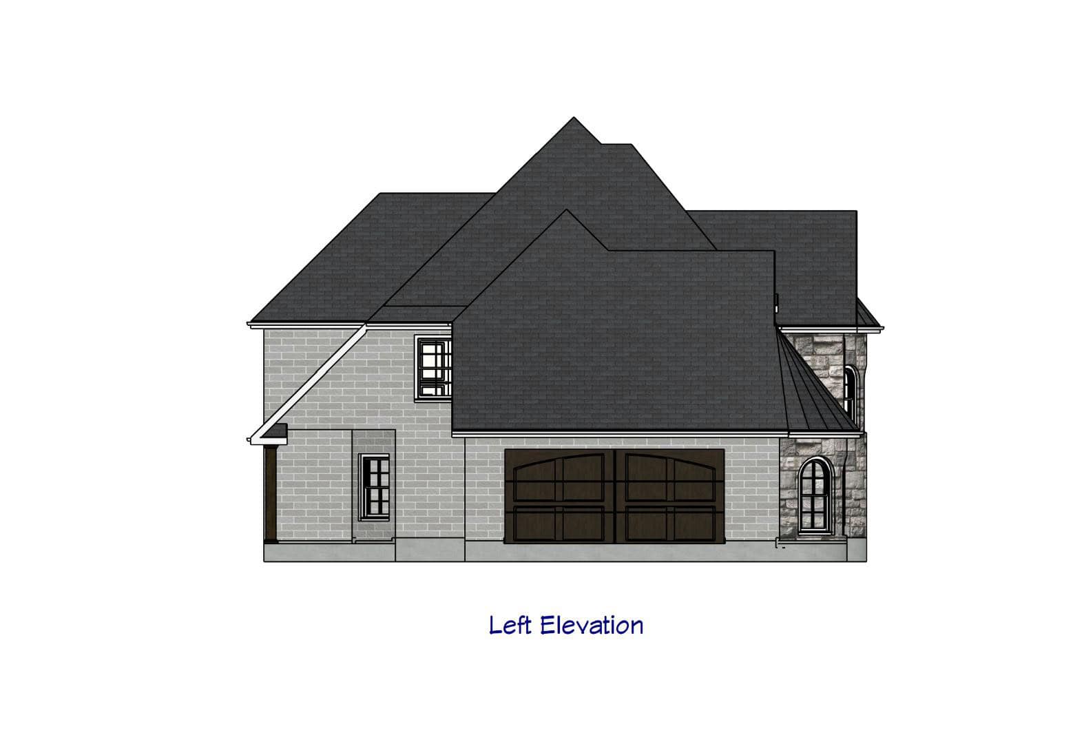 Home Plan Left Elevation of this 5-Bedroom,3501 Sq Ft Plan -203-1046