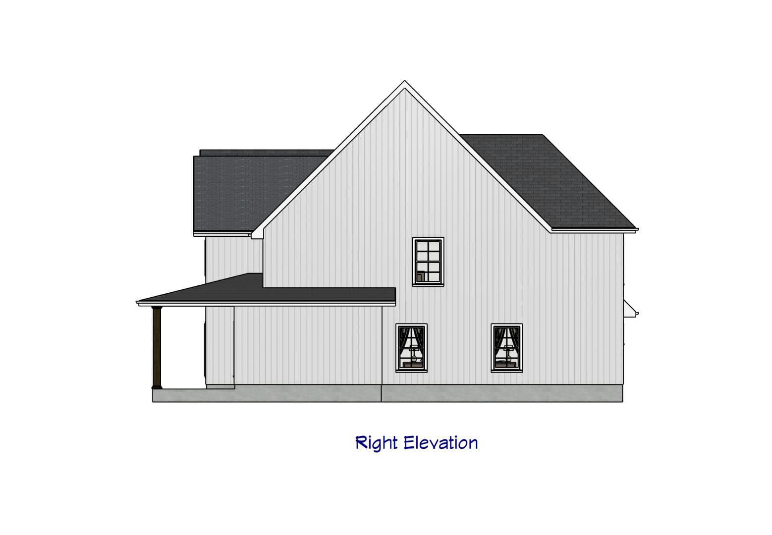 Home Plan Right Elevation of this 5-Bedroom,3649 Sq Ft Plan -203-1047