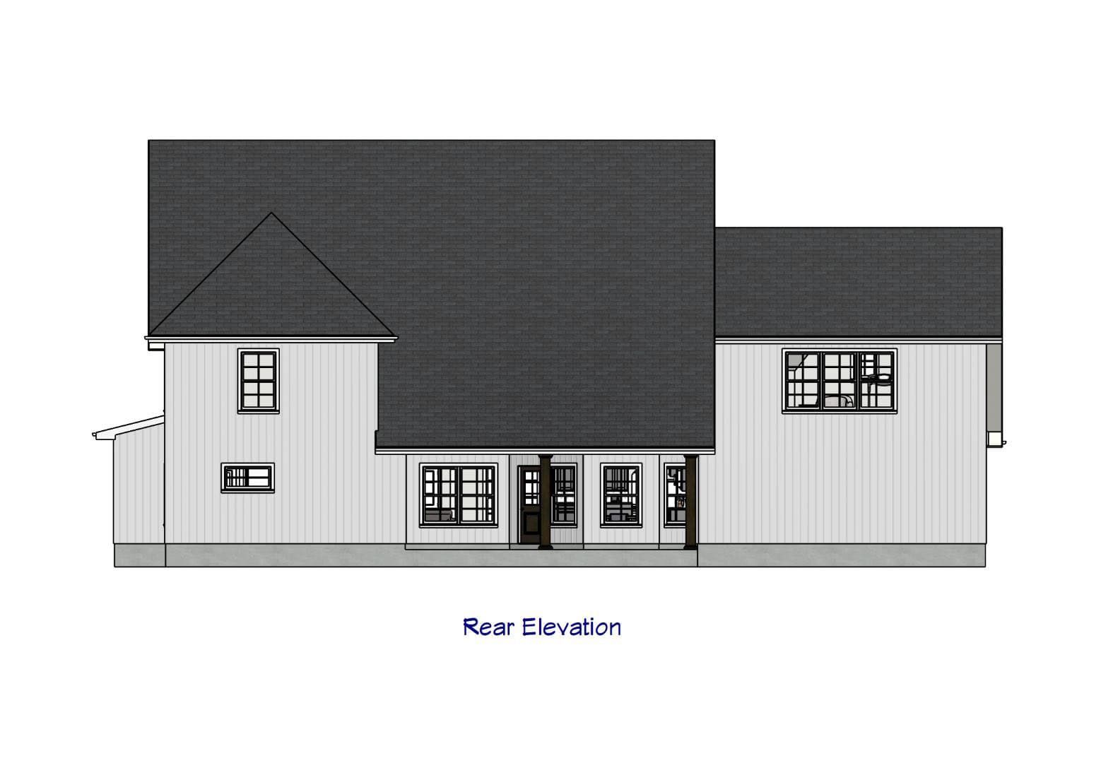 Home Plan Rear Elevation of this 5-Bedroom,3649 Sq Ft Plan -203-1047