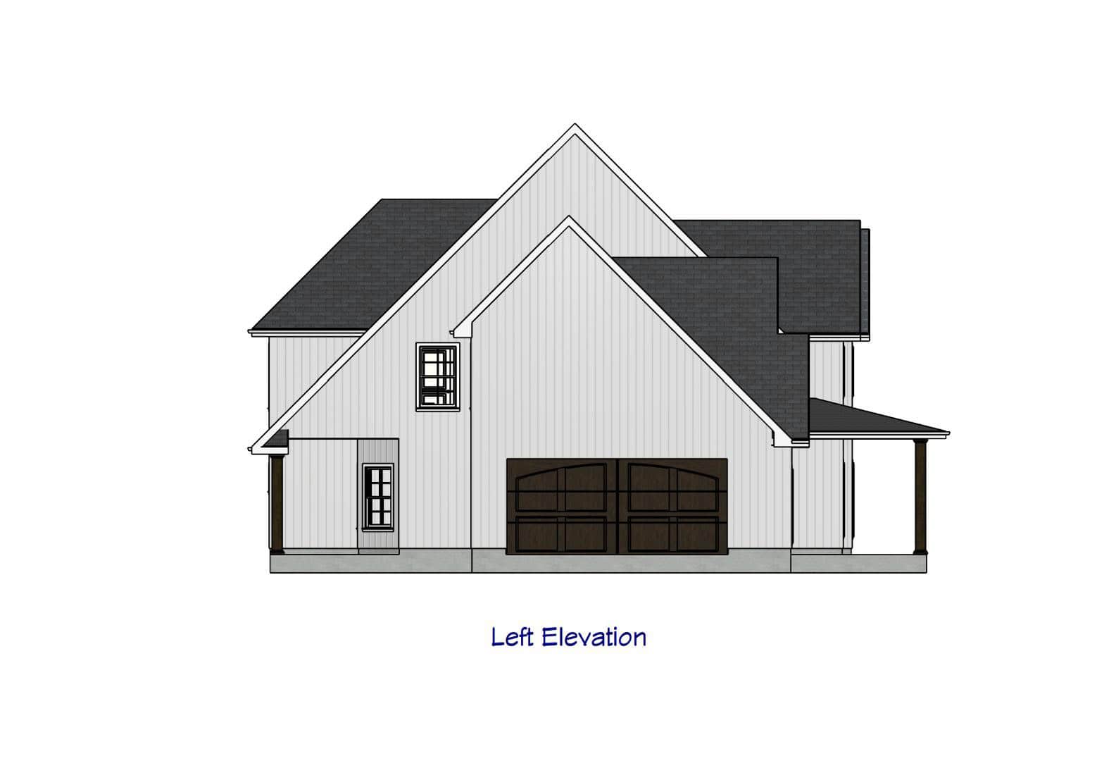 Home Plan Left Elevation of this 5-Bedroom,3649 Sq Ft Plan -203-1047