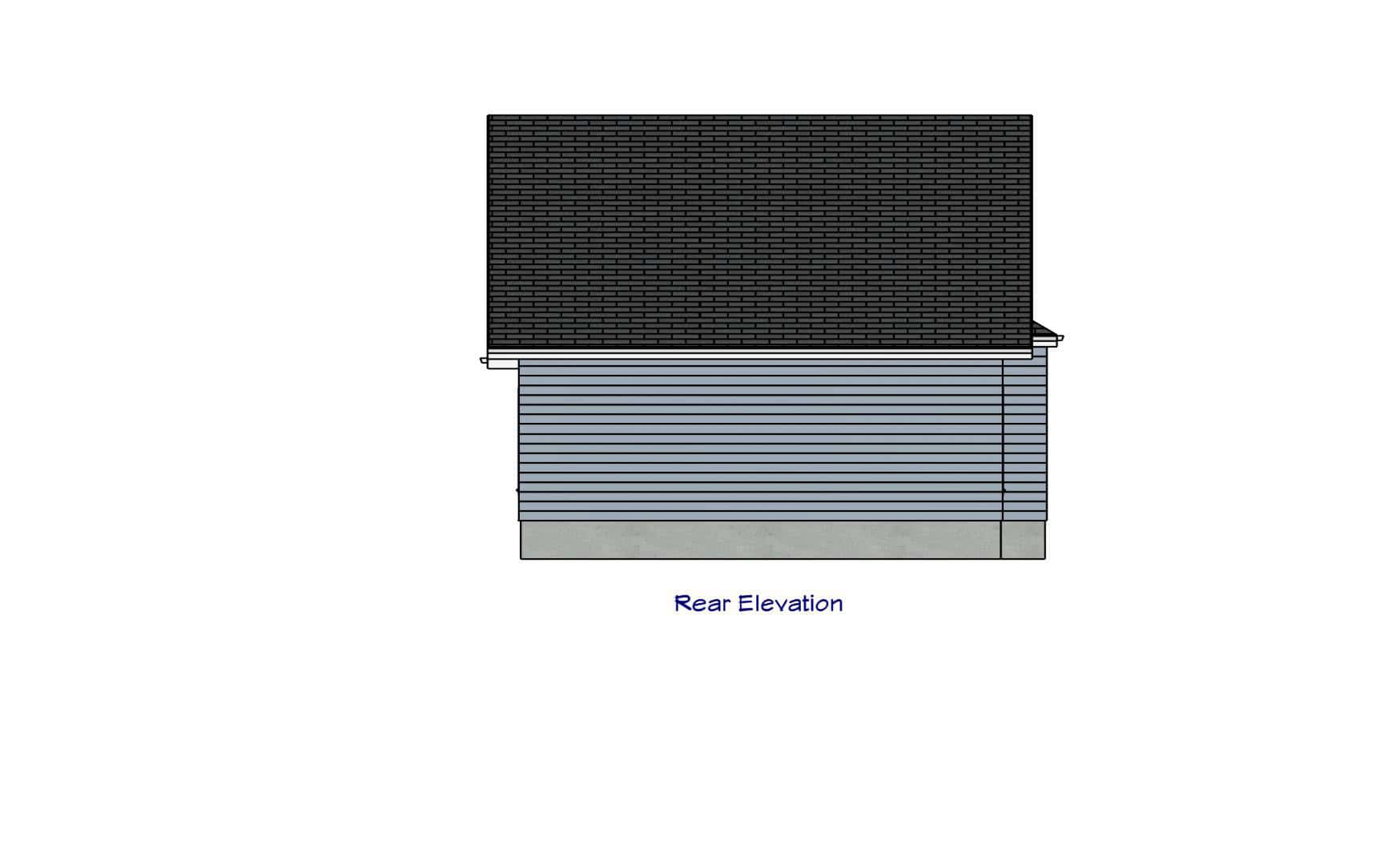 Home Plan Rear Elevation of this 2-Bedroom,769 Sq Ft Plan -203-1048