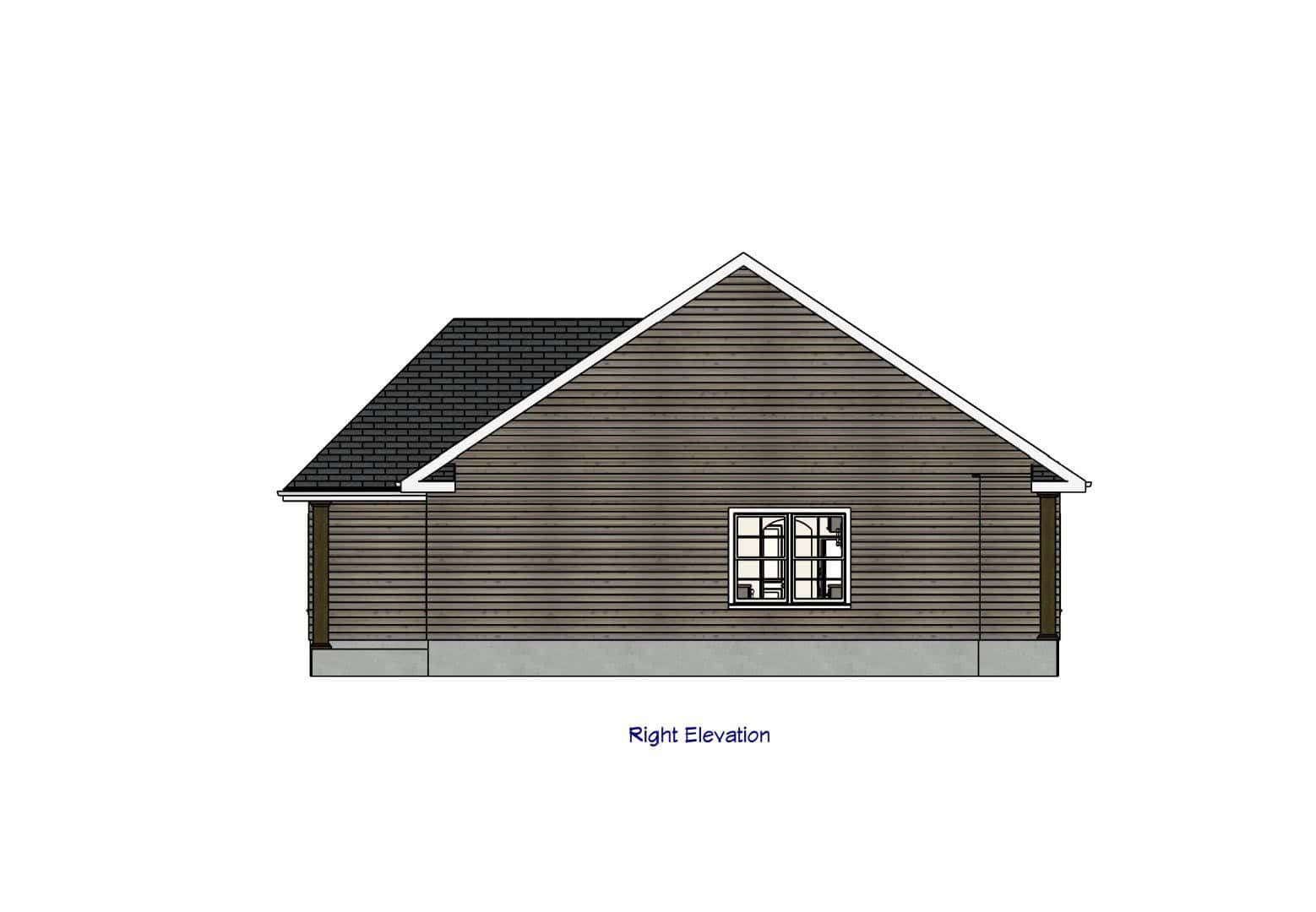 Home Plan Right Elevation of this 3-Bedroom,1075 Sq Ft Plan -203-1049