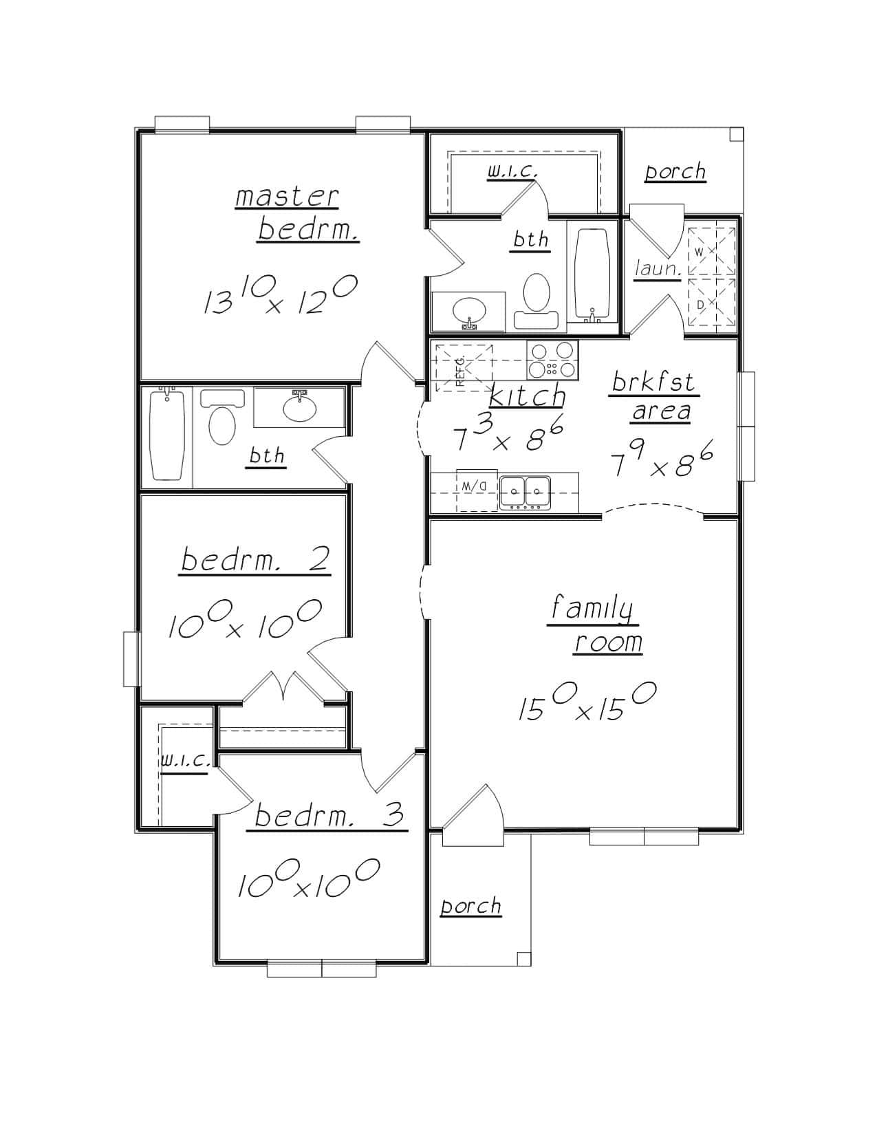 Main Level of Southern Plan #203-1049