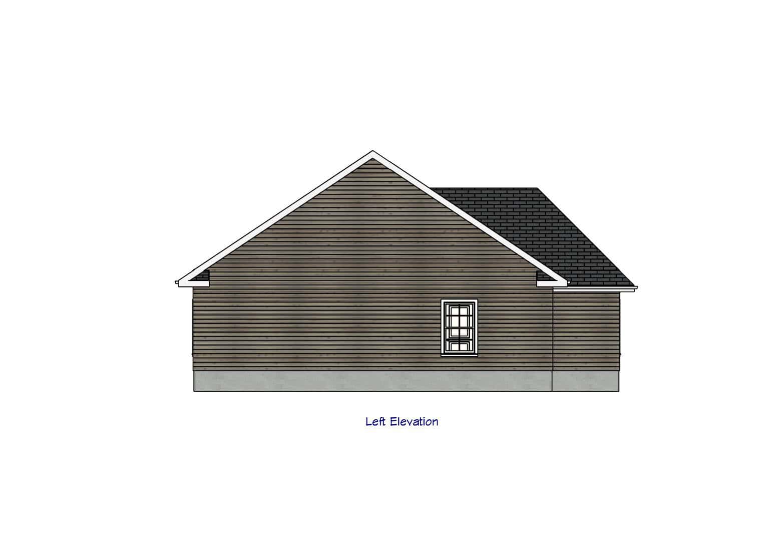 Home Plan Left Elevation of this 3-Bedroom,1075 Sq Ft Plan -203-1049