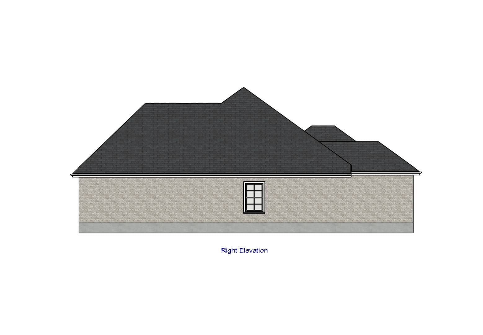 Home Plan Right Elevation of this 3-Bedroom,1288 Sq Ft Plan -203-1051