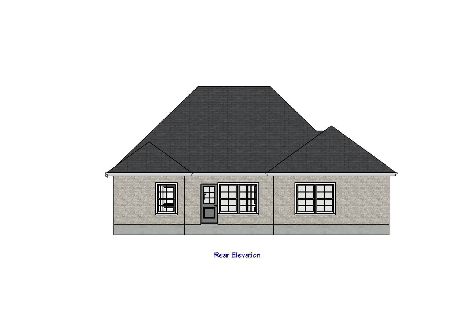 Home Plan Rear Elevation of this 3-Bedroom,1288 Sq Ft Plan -203-1051