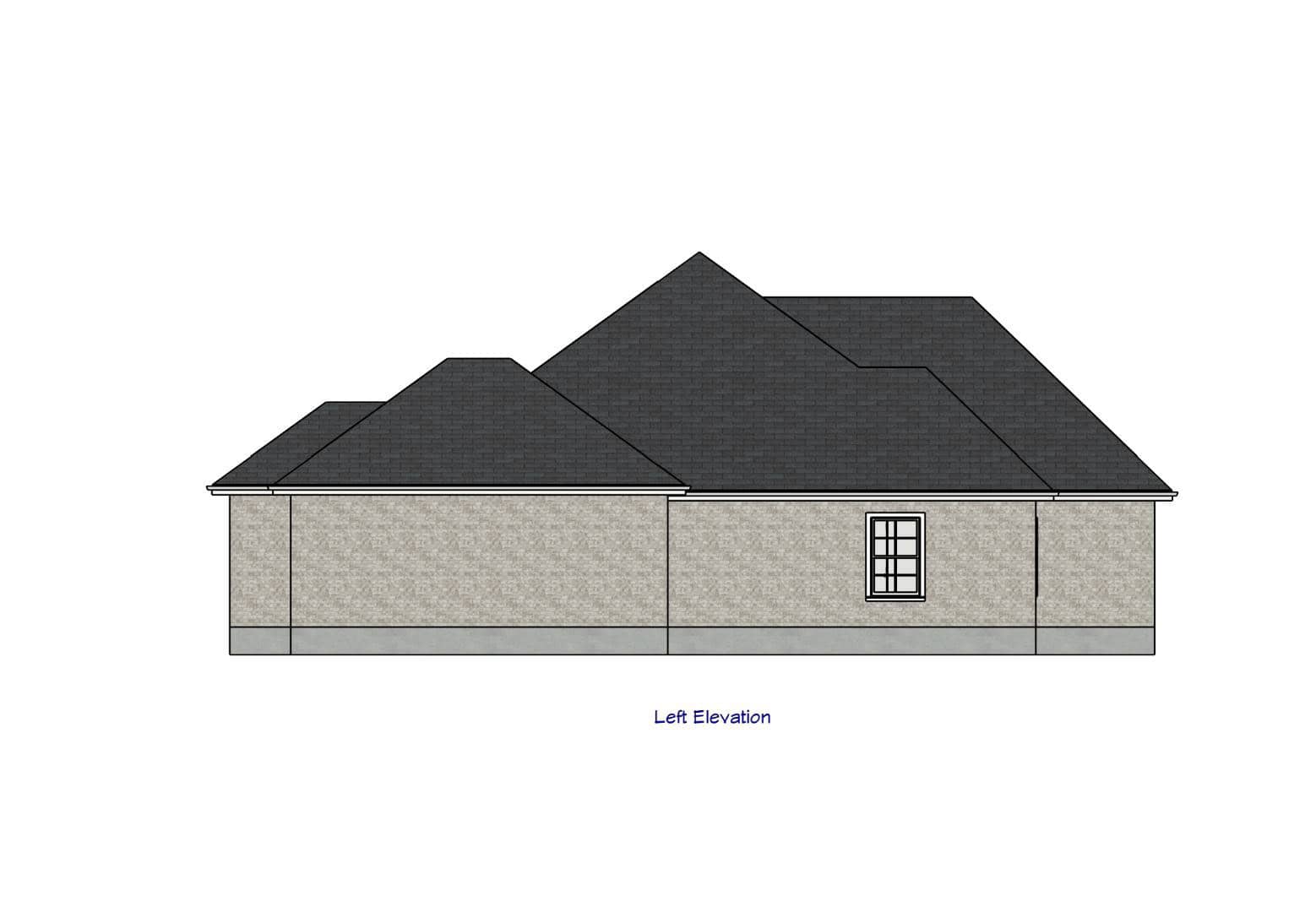 Home Plan Left Elevation of this 3-Bedroom,1288 Sq Ft Plan -203-1051