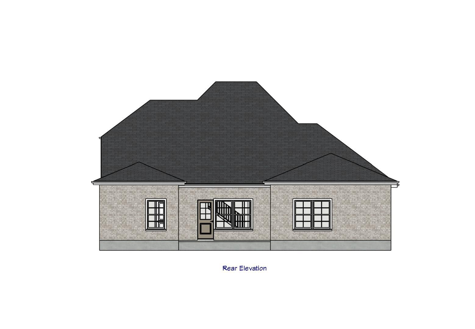 Home Plan Rear Elevation of this 4-Bedroom,2324 Sq Ft Plan -203-1052