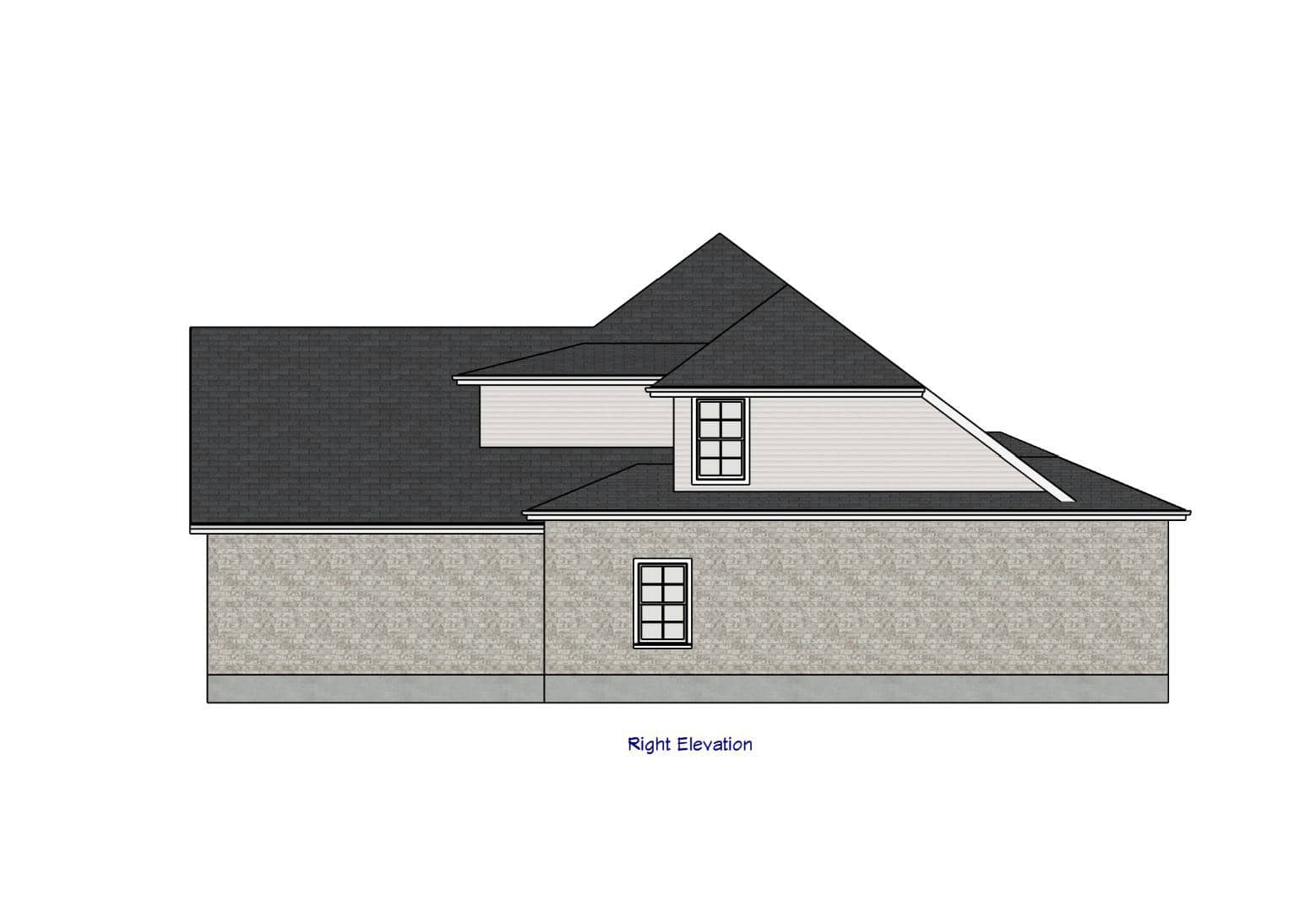 Home Plan Right Elevation of this 4-Bedroom,2324 Sq Ft Plan -203-1052