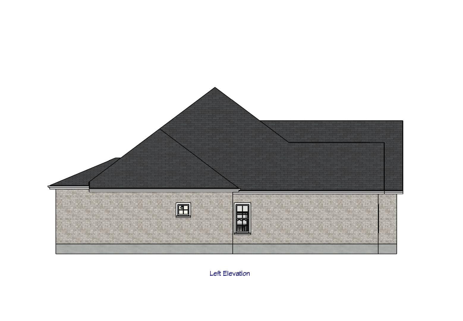 Home Plan Left Elevation of this 4-Bedroom,2324 Sq Ft Plan -203-1052