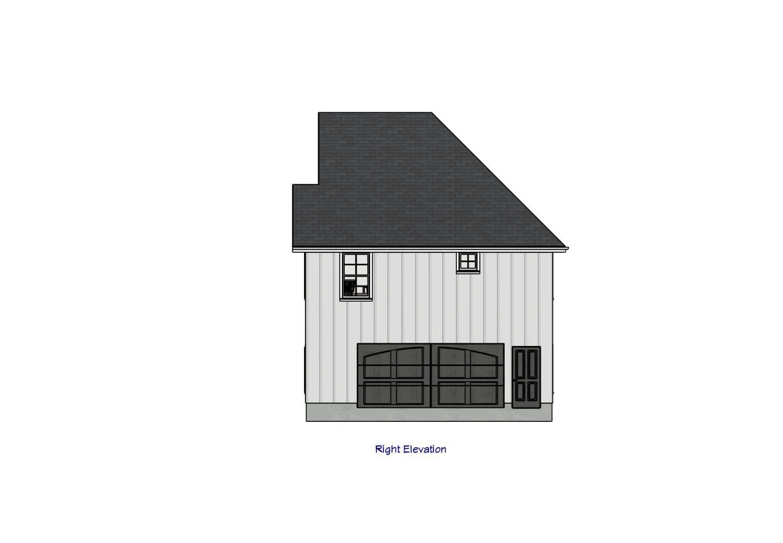 Home Plan Right Elevation of this 1-Bedroom,684 Sq Ft Plan -203-1053
