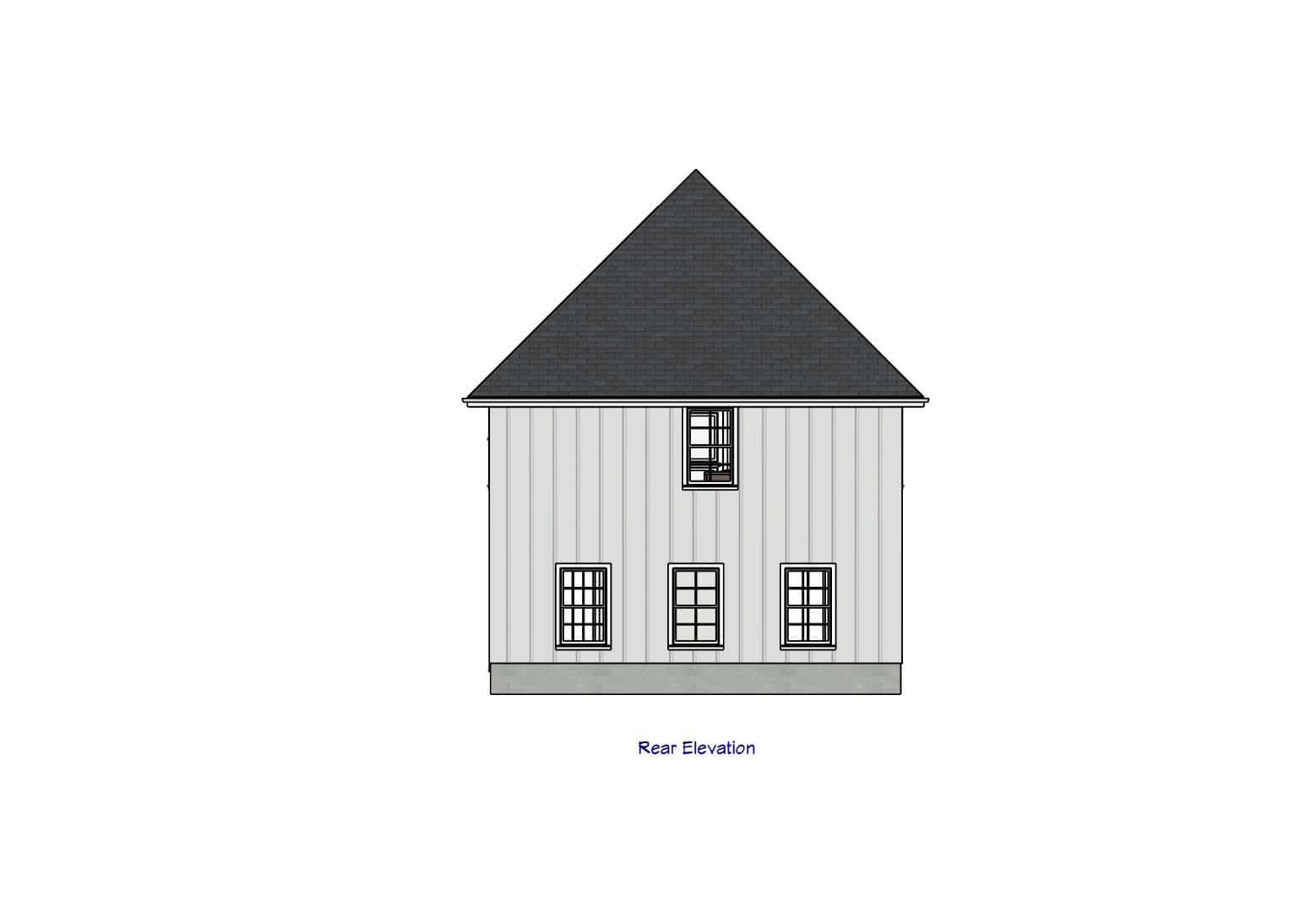 Home Plan Rear Elevation of this 1-Bedroom,684 Sq Ft Plan -203-1053