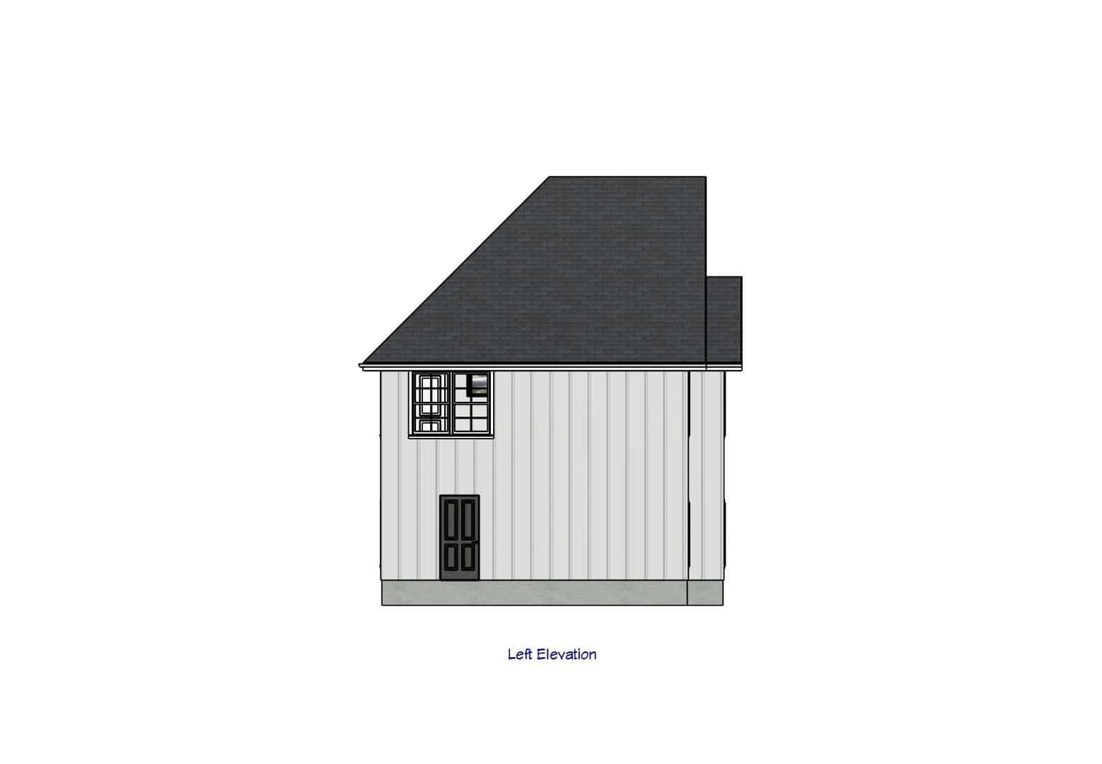 Home Plan Left Elevation of this 1-Bedroom,684 Sq Ft Plan -203-1053