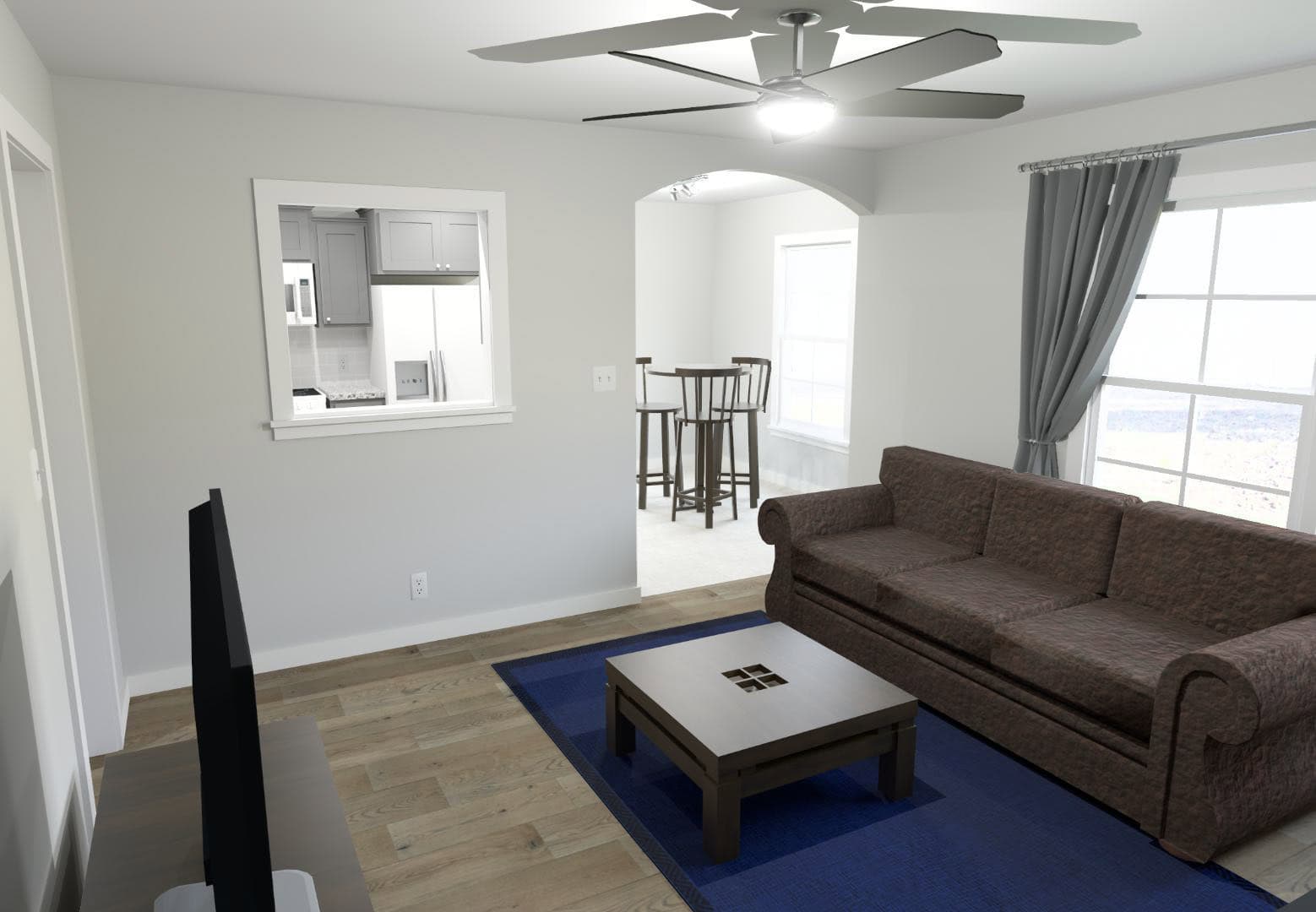 Family Room of this 1-Bedroom,684 Sq Ft Plan -203-1053