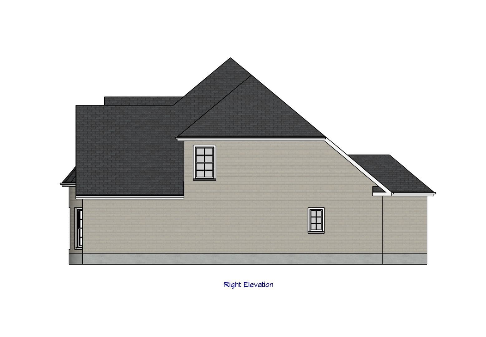 Home Plan Right Elevation of this 4-Bedroom,2463 Sq Ft Plan -203-1054