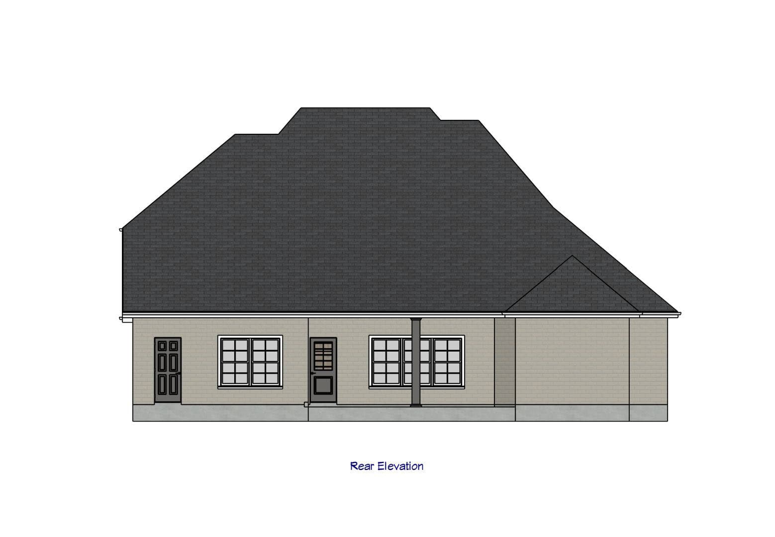 Home Plan Rear Elevation of this 4-Bedroom,2463 Sq Ft Plan -203-1054