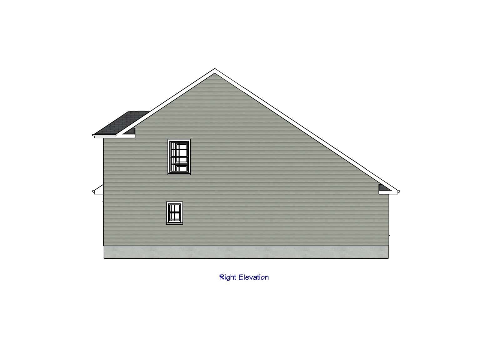 Home Plan Right Elevation of this 3-Bedroom,1383 Sq Ft Plan -203-1056