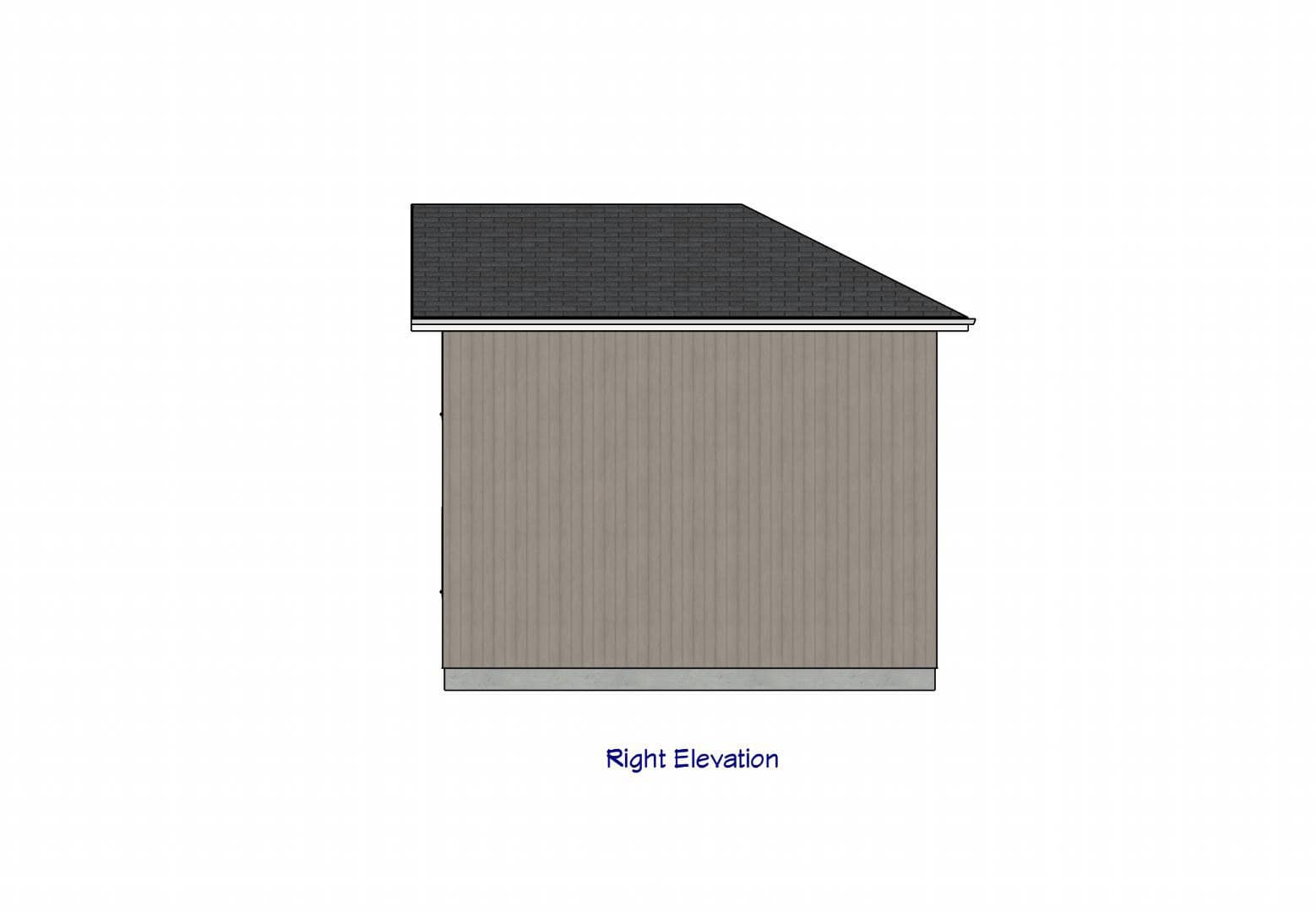 Home Plan Right Elevation of this 1-Bedroom,578 Sq Ft Plan -203-1057