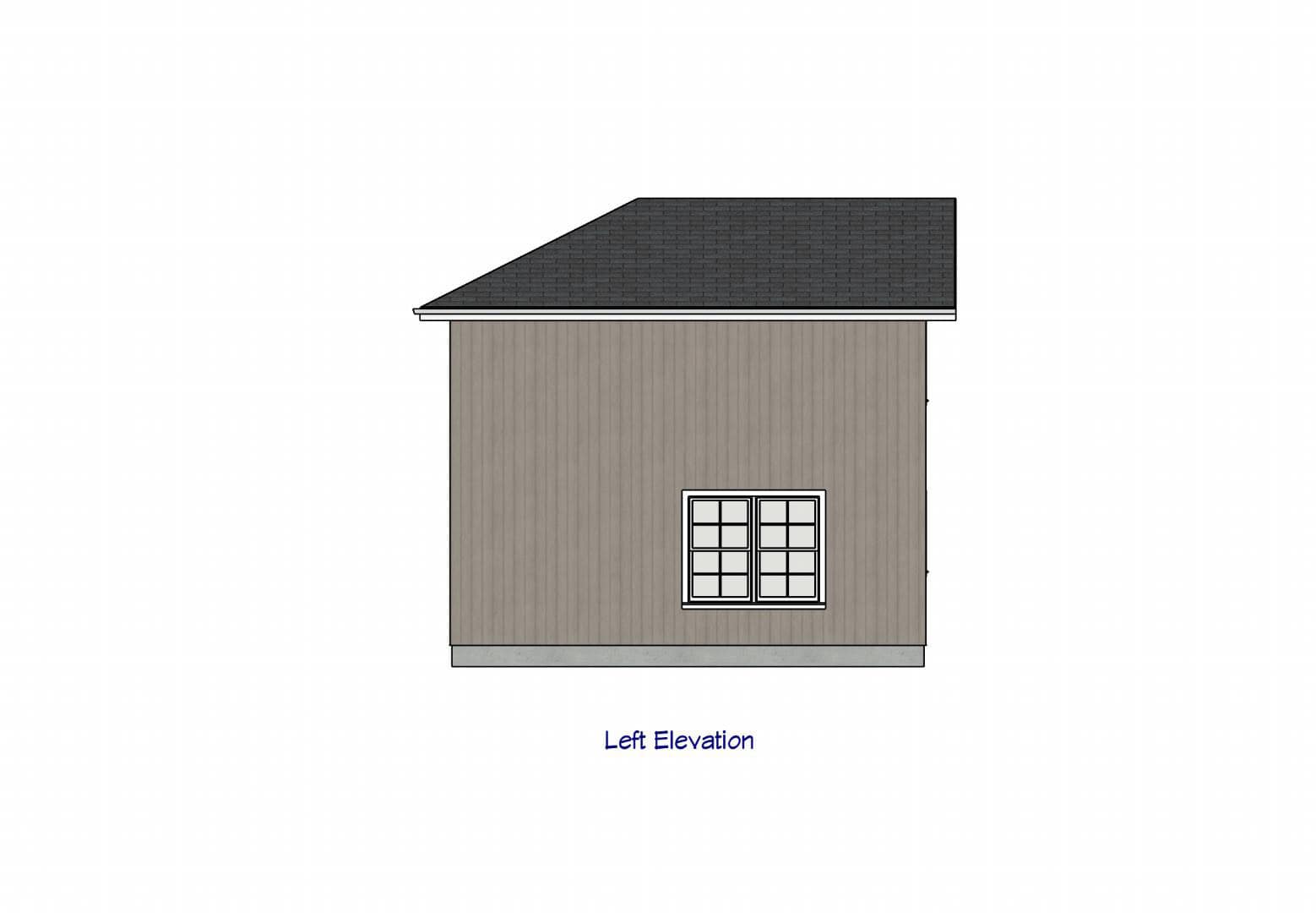 Home Plan Left Elevation of this 1-Bedroom,578 Sq Ft Plan -203-1057