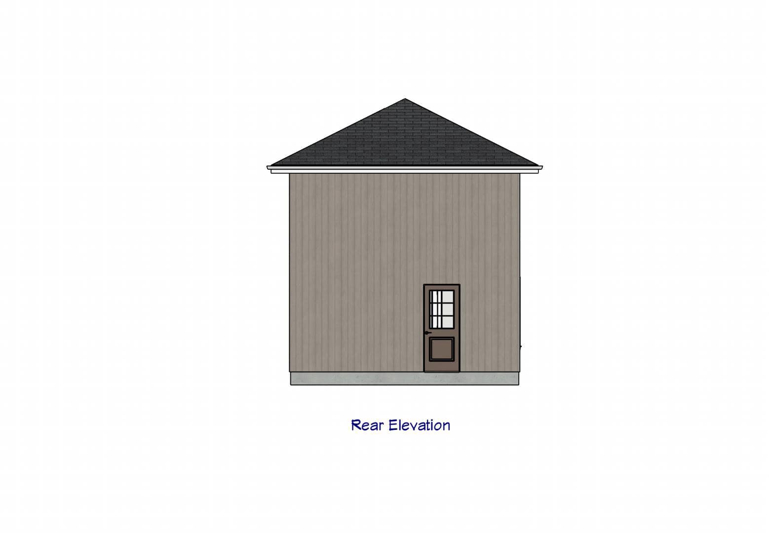 Home Plan Rear Elevation of this 1-Bedroom,578 Sq Ft Plan -203-1057