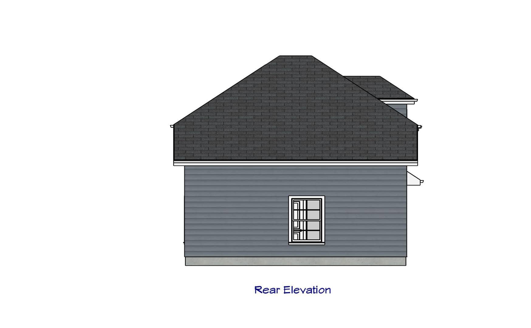 Home Plan Rear Elevation of this 2-Bedroom,867 Sq Ft Plan -203-1058