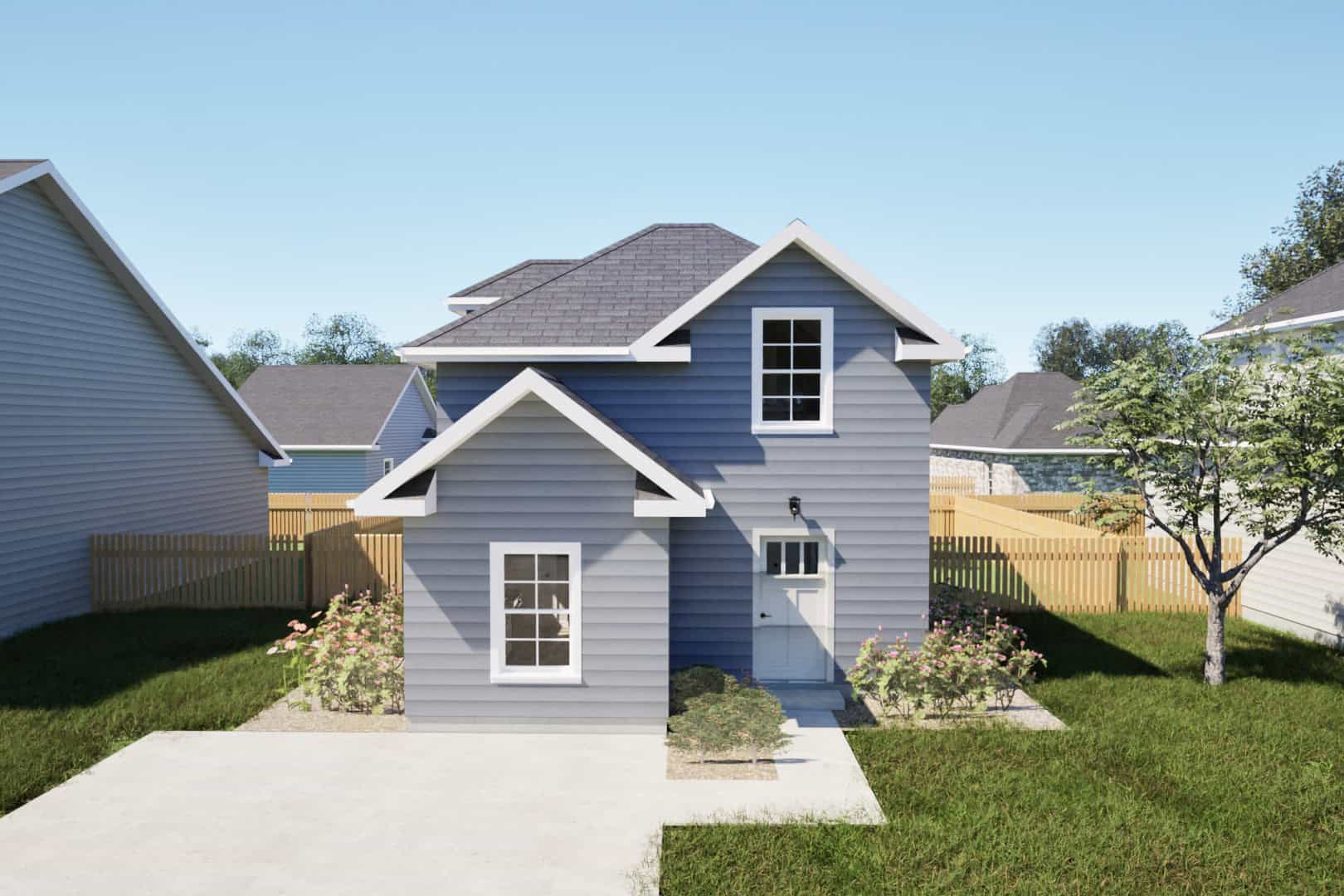 Front elevation of Country home (ThePlanCollection: House Plan #203-1058)