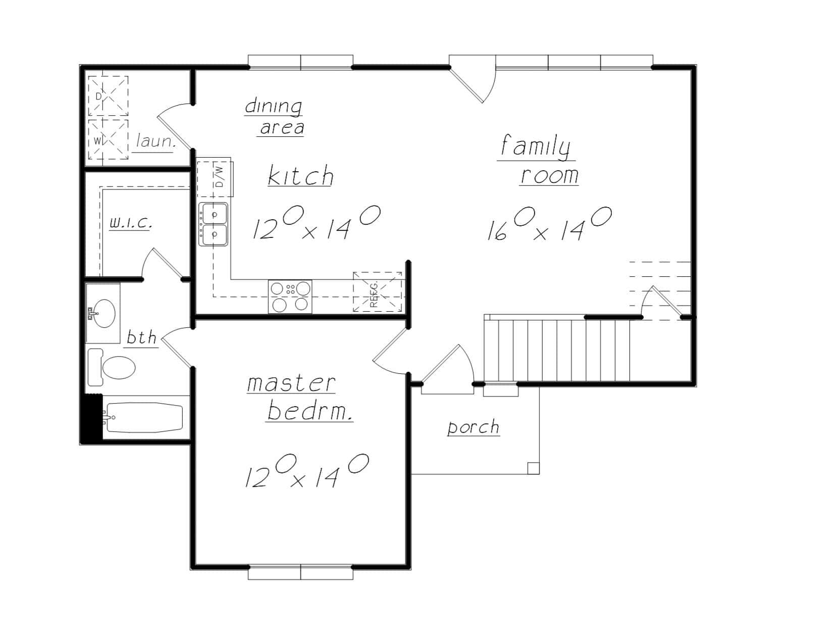 Main Level of Southern Plan #203-1059