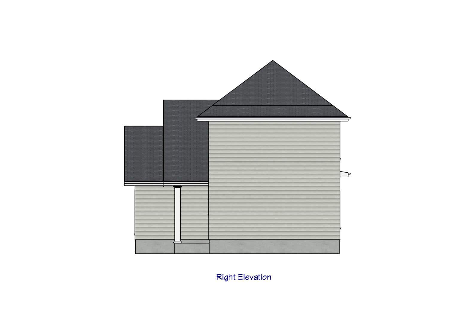 Home Plan Right Elevation of this 3-Bedroom,1221 Sq Ft Plan -203-1059