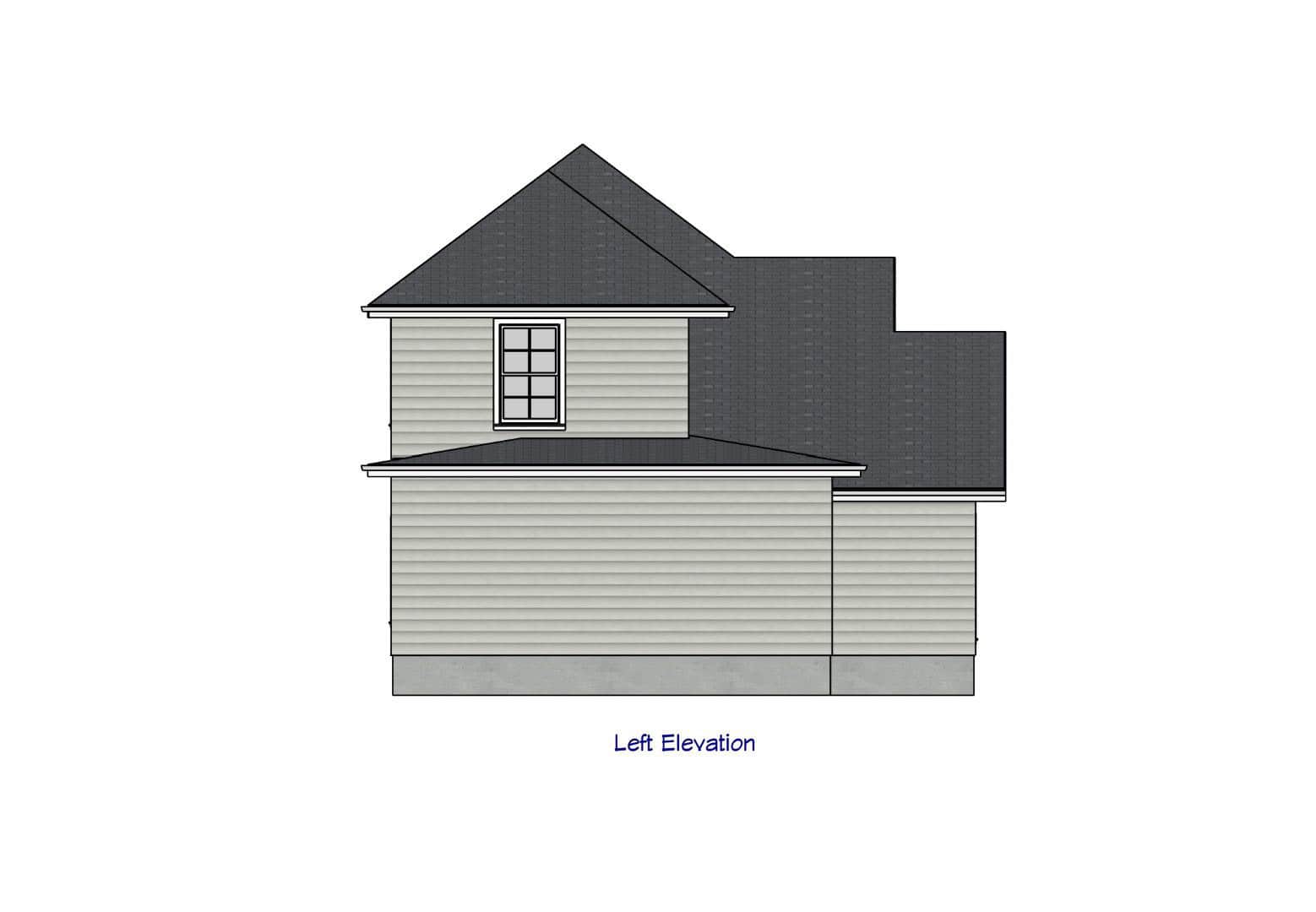 Home Plan Left Elevation of this 3-Bedroom,1221 Sq Ft Plan -203-1059