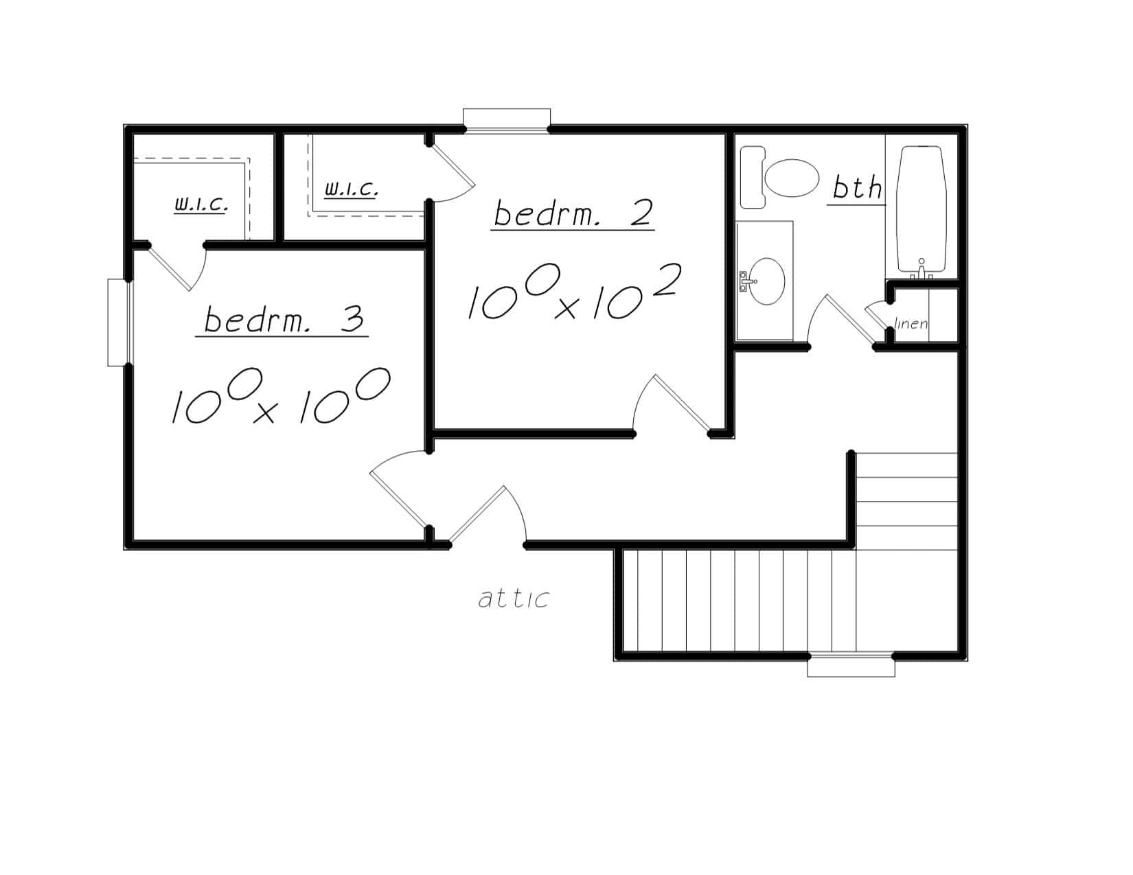 Upper Level of Southern Plan #203-1059