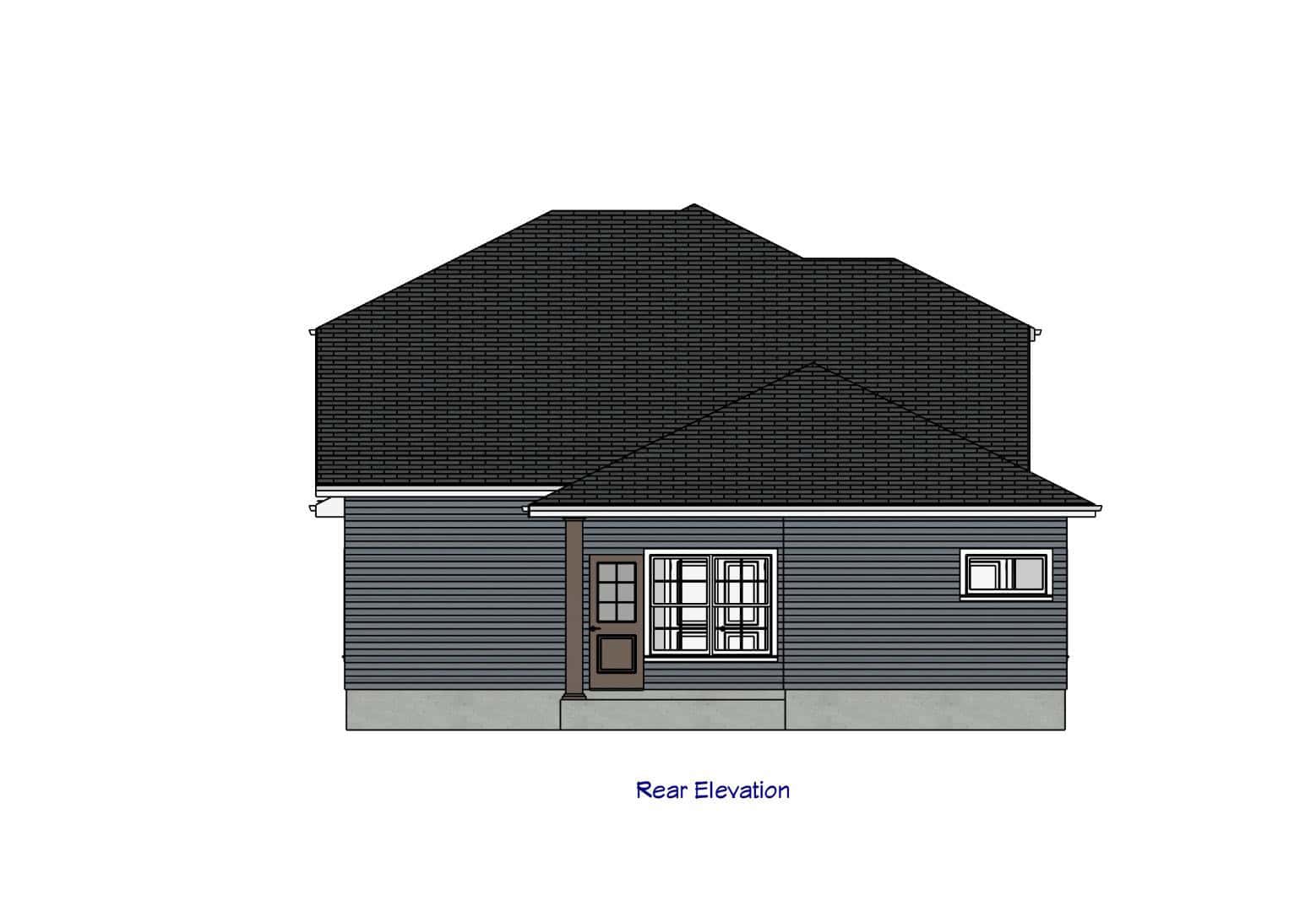 Home Plan Rear Elevation of this 3-Bedroom,1615 Sq Ft Plan -203-1060