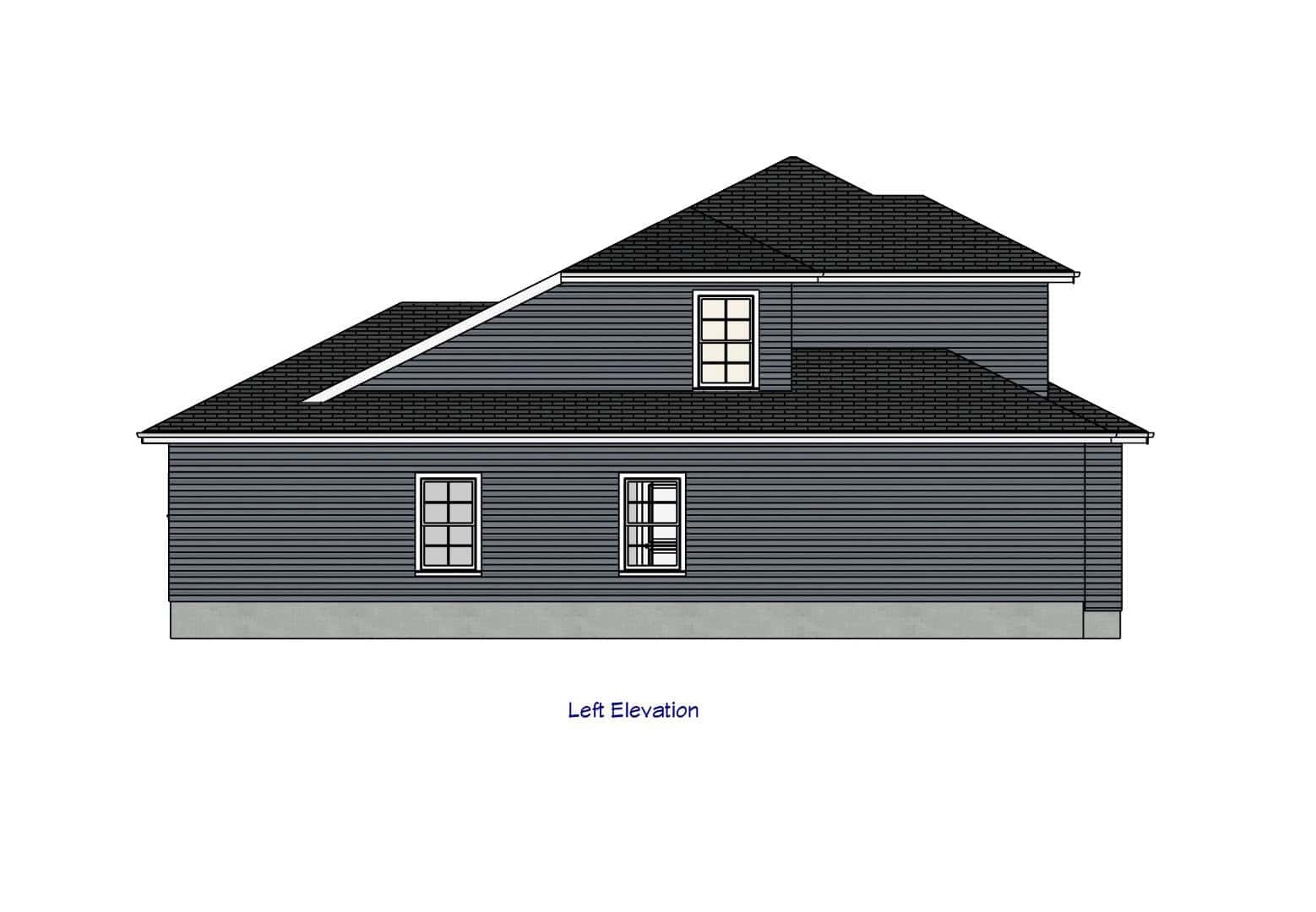Home Plan Left Elevation of this 3-Bedroom,1615 Sq Ft Plan -203-1060